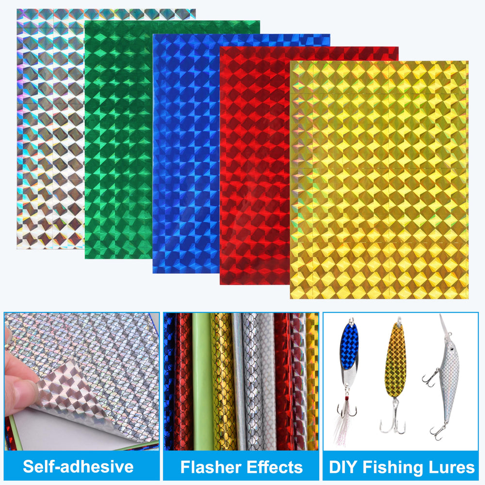 Close-up of holographic lure tape showing shine