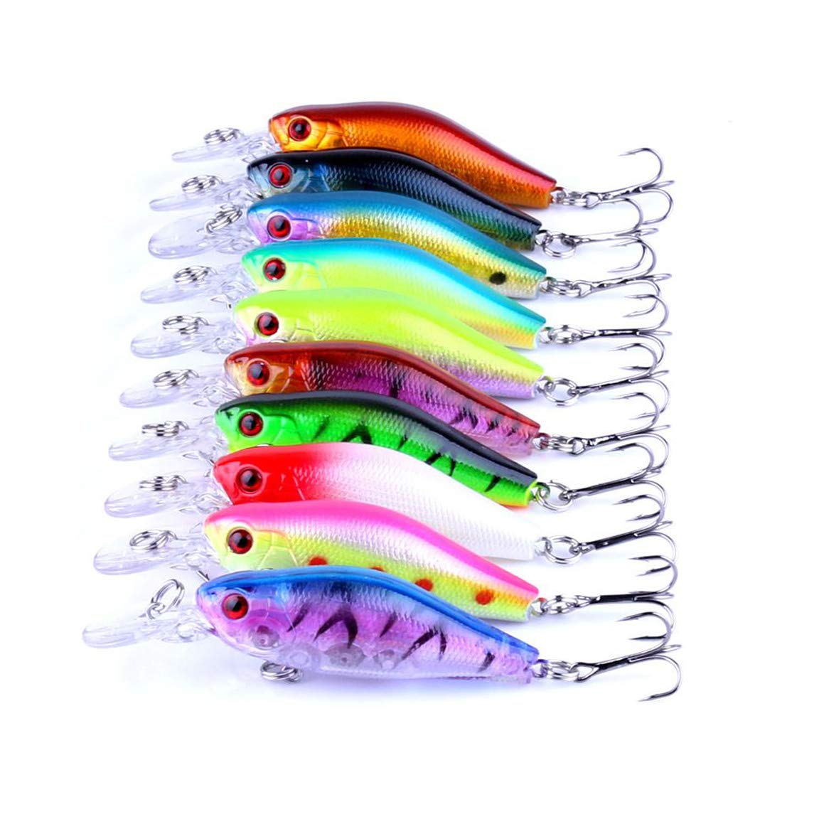 Fishing Lures life-like swimbait with 3D eyes for improved casting distance.