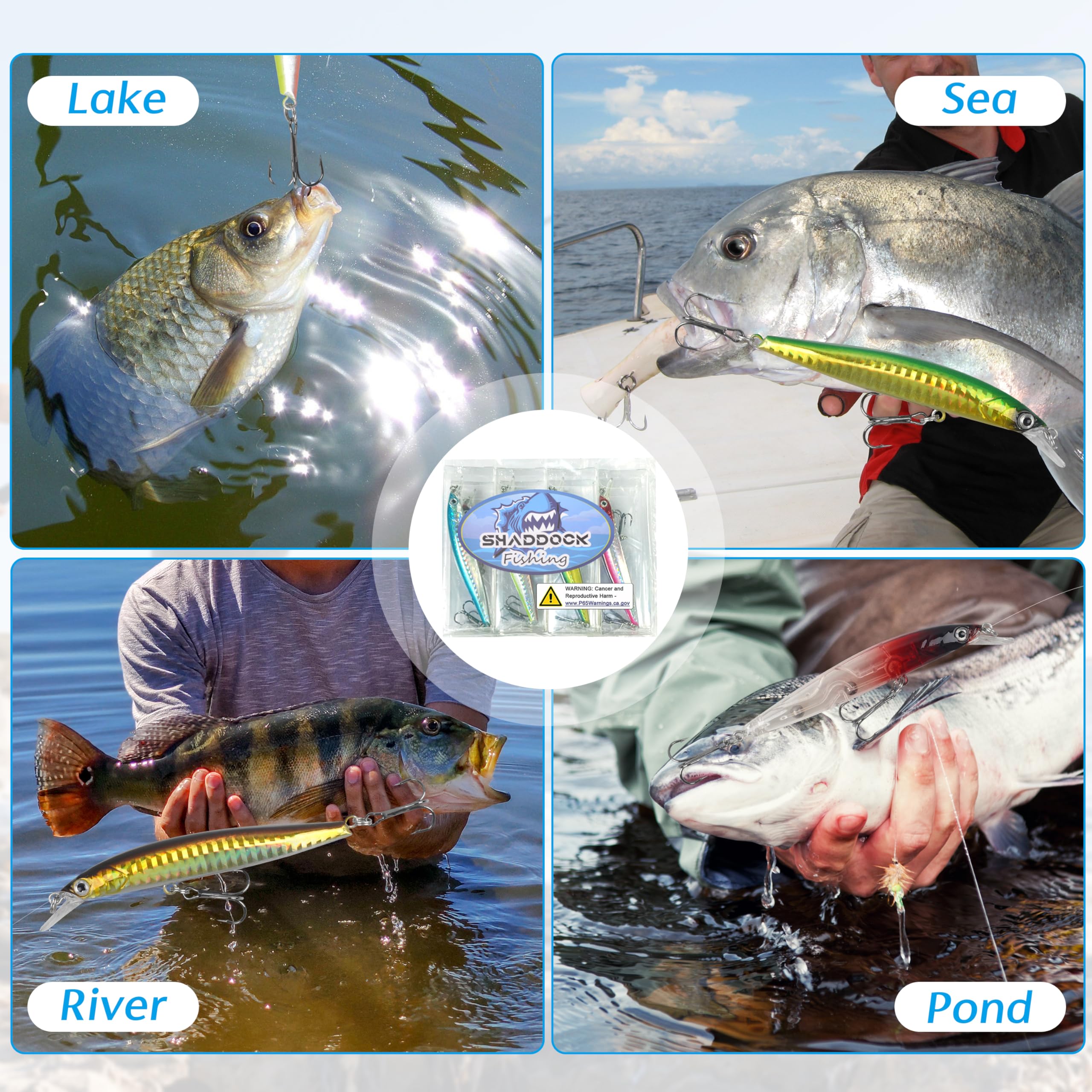 Lure kit suitable for bass, trout and pike fishing