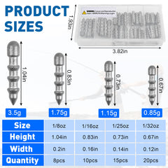 Close-up of 1.75g nail weights