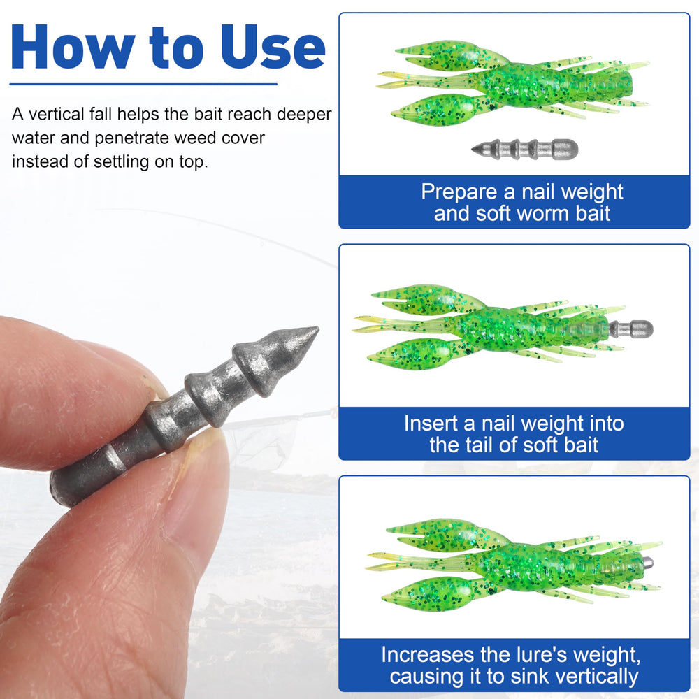 Close-up of 3.5g nail weights