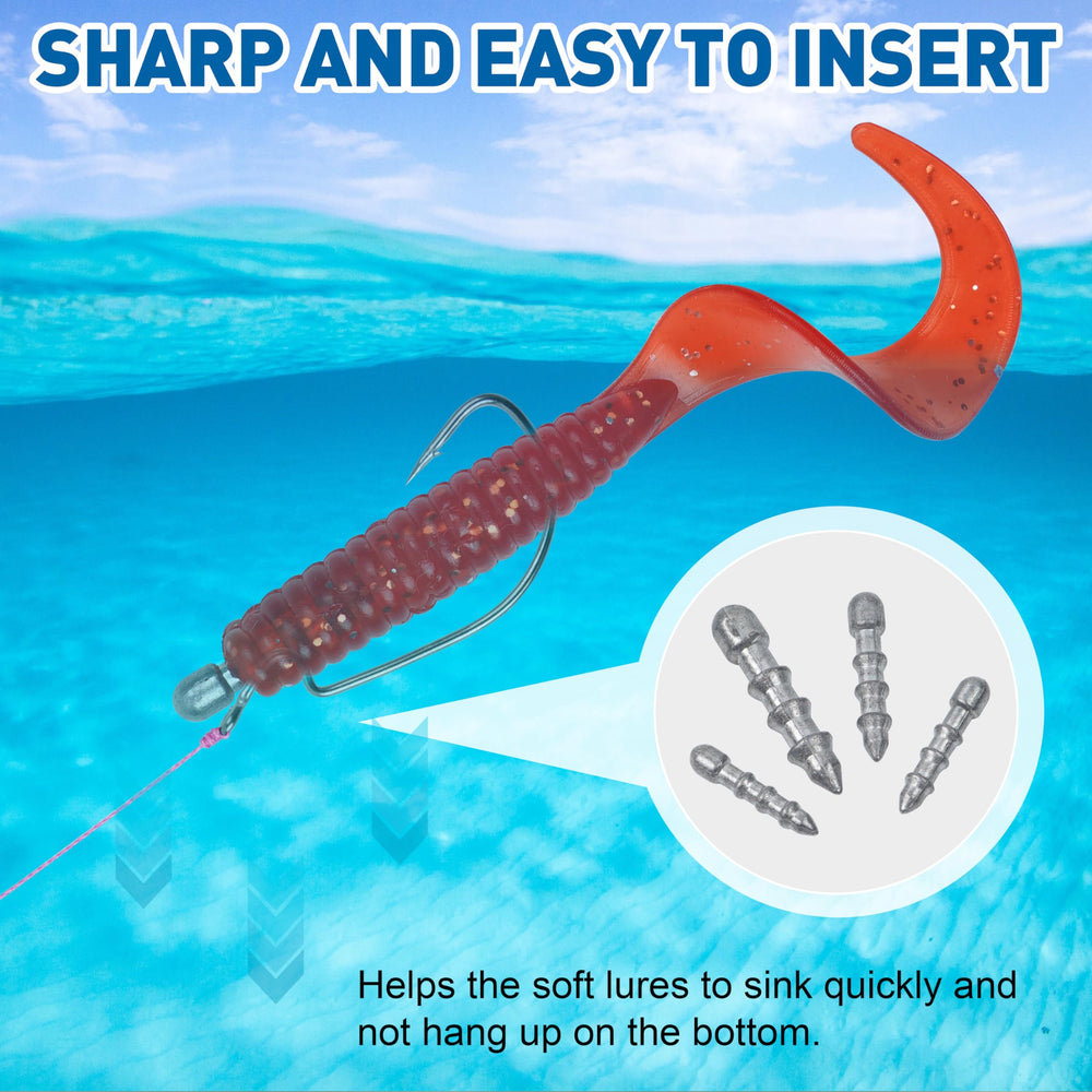 Soft plastic lure with nail weight inserted
