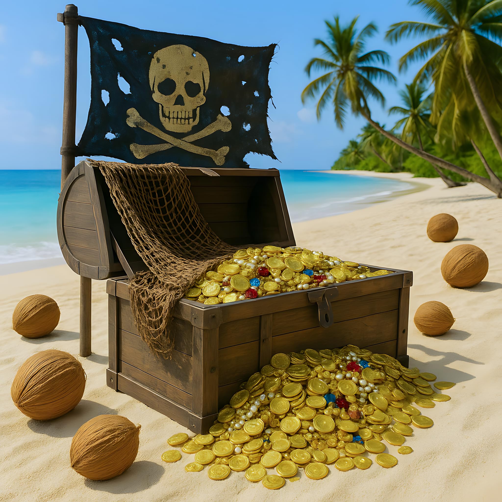 Pirate theme fishing net wall decor