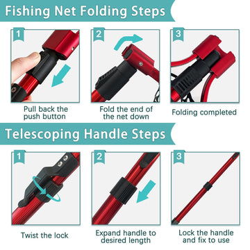 Red frame and durable handle in extended position