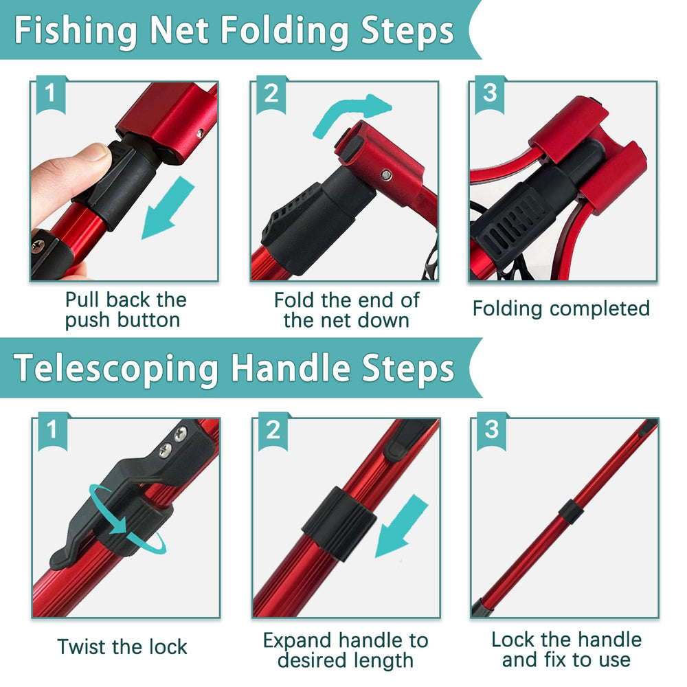 Red frame and durable handle in extended position