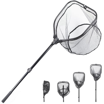 Telescopic fishing net handle extended to 50.7 inches