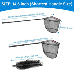 Collapsible fishing net with storage bag