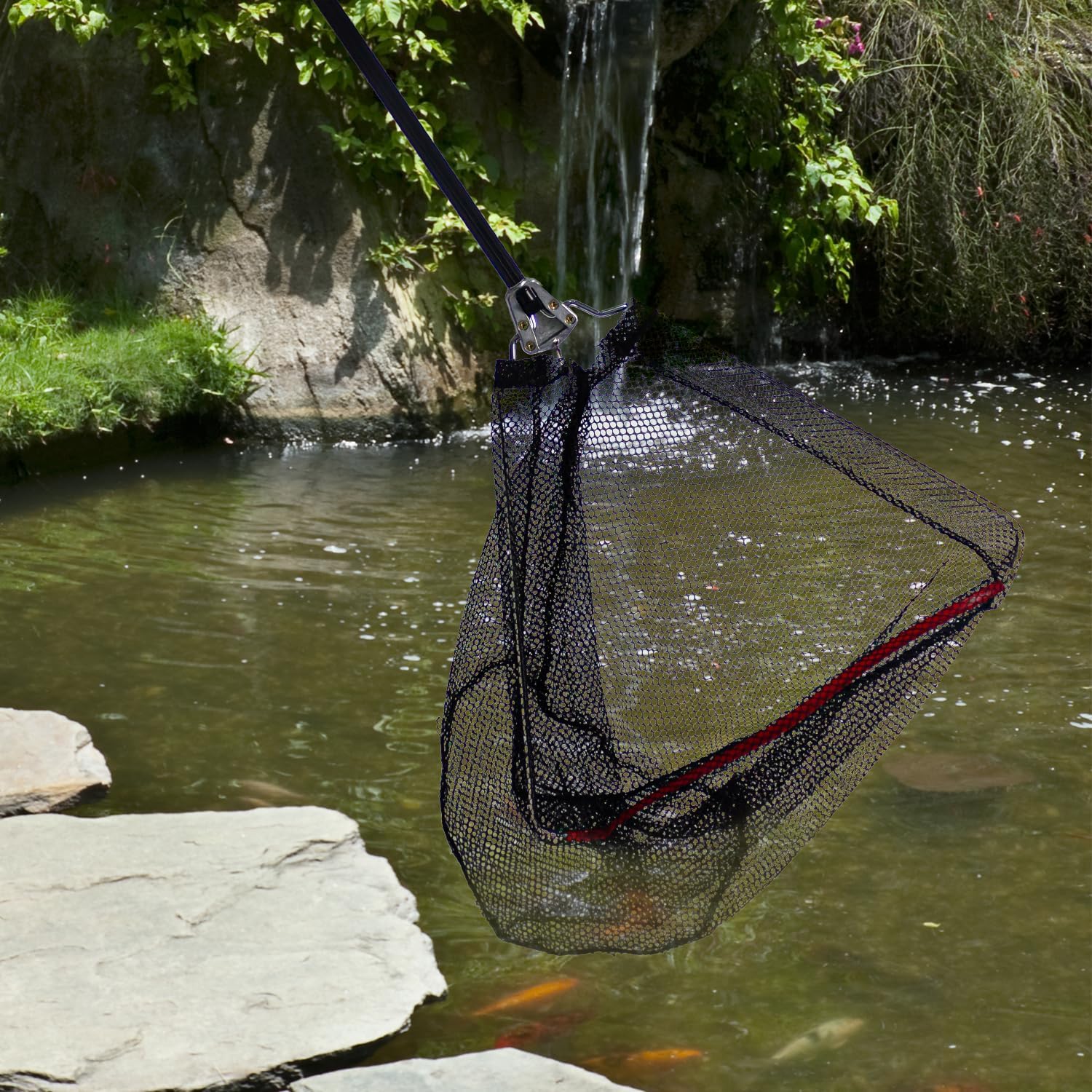 One-click fold mechanism on fishing net