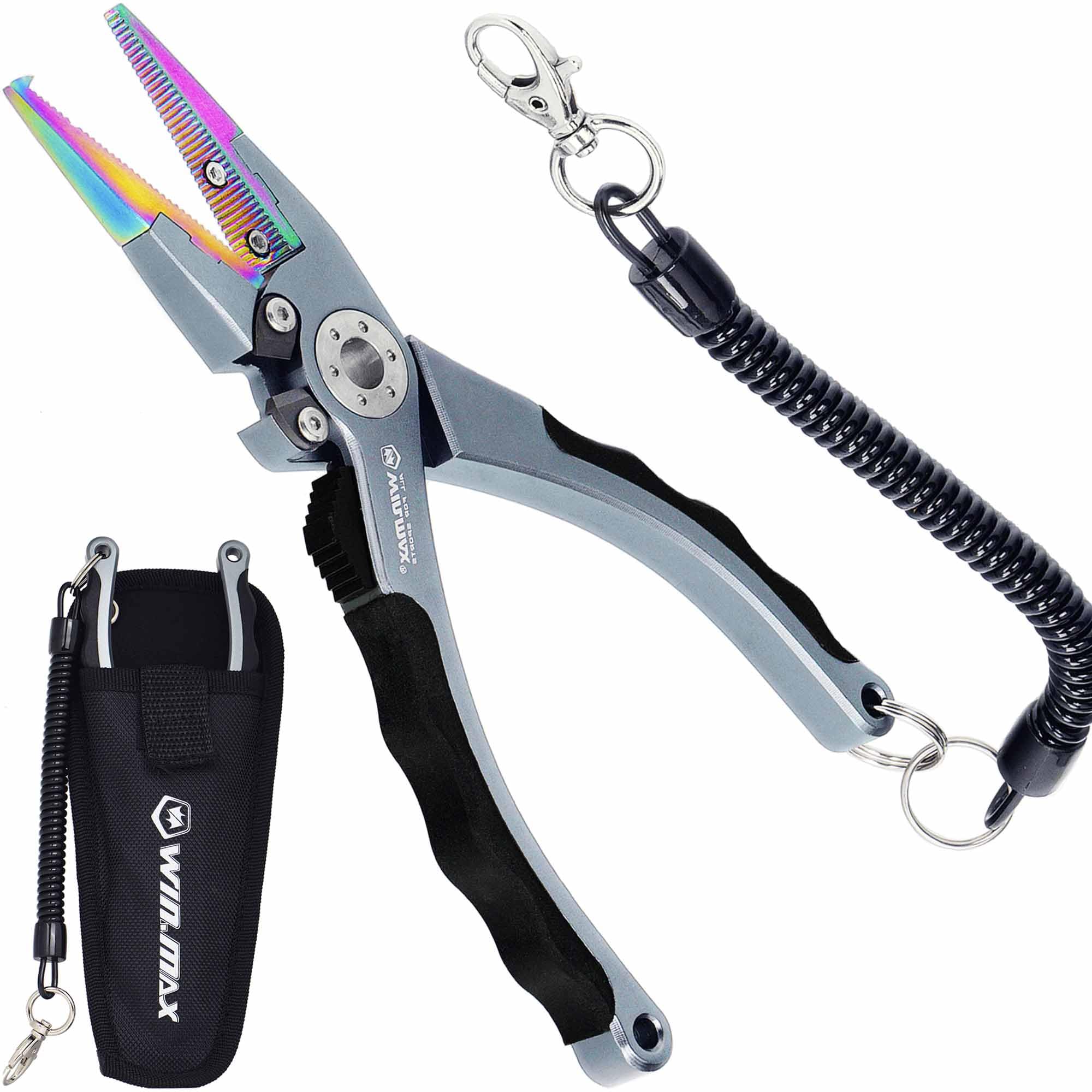 7.5 inch fishing pliers for saltwater and freshwater with titanium-coated SUS420 jaws