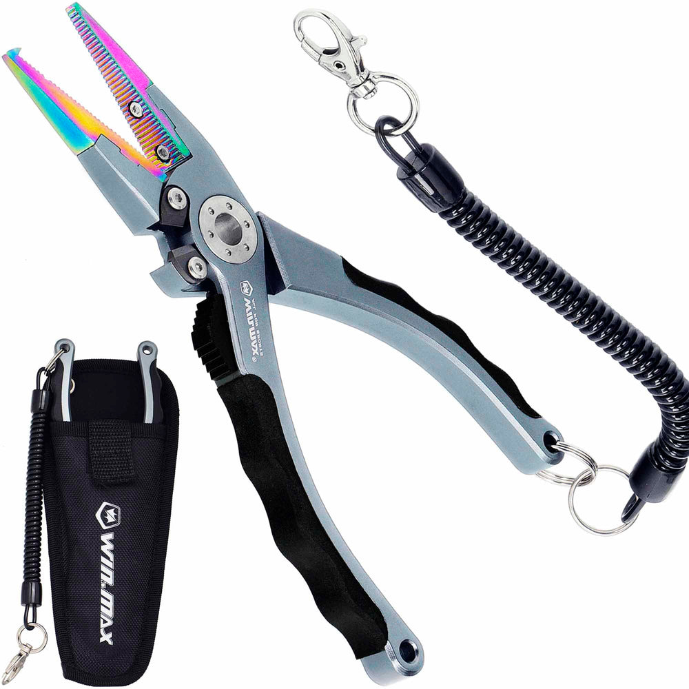 7.5 inch fishing pliers for saltwater and freshwater with titanium-coated SUS420 jaws