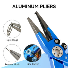 Anti-corrosion dual-layer teflon coating fishing pliers blue