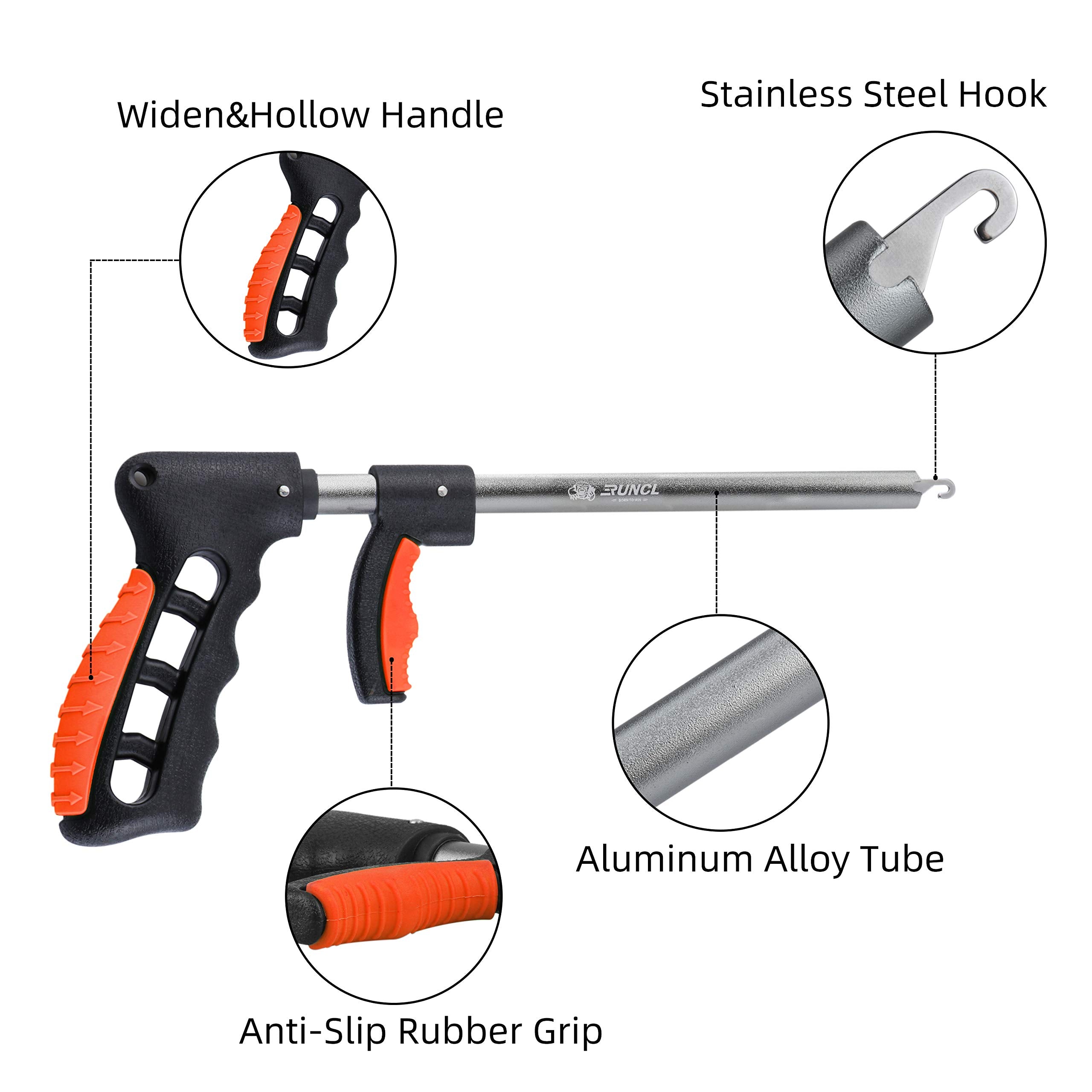 Spring-loaded trigger handle for one-handed hook extraction