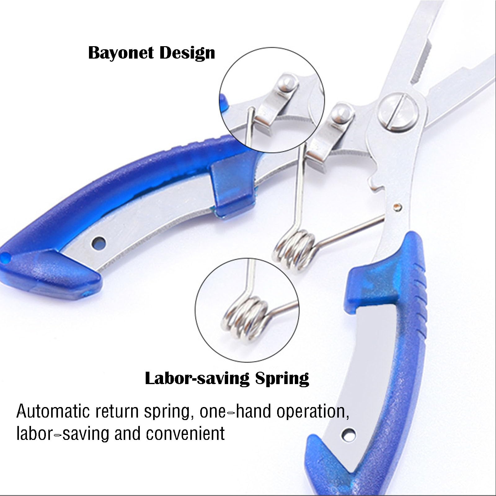 Multifunction fishing pliers used as fish gripper and line clip