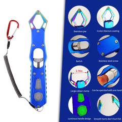 Pliers with fish lip gripper, sheath, and lanyard