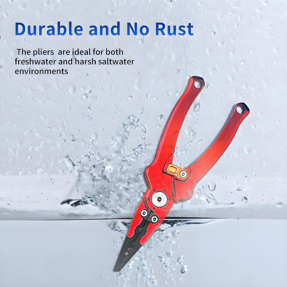 Split ring opener and line cutter features on pliers