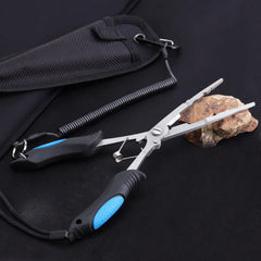 Pliers with nylon sheath and stainless steel lanyard
