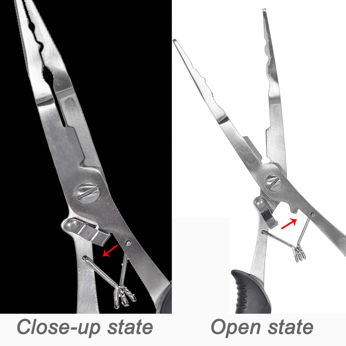 Multifunction fishing pliers with line cutter and hook remover