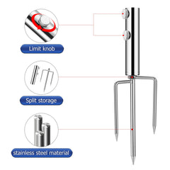 Screw-in stainless steel spike with durable ground support
