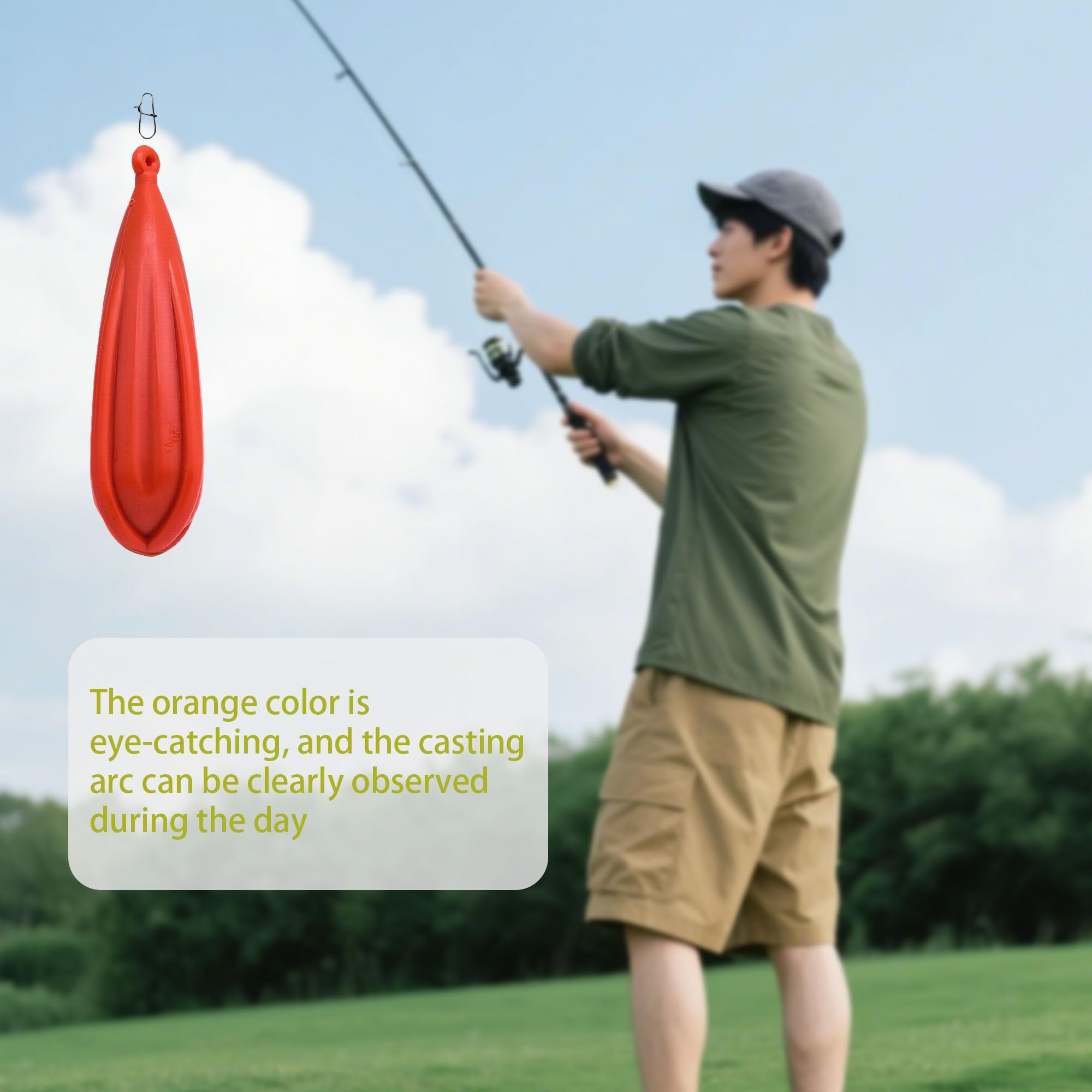Glow-in-the-dark green fishing practice plugs