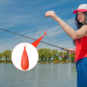 Set of six orange fishing practice plugs