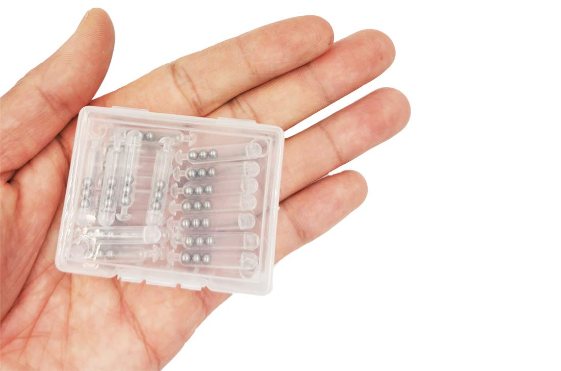 White 20pcs box of fishing rattles with tube sound