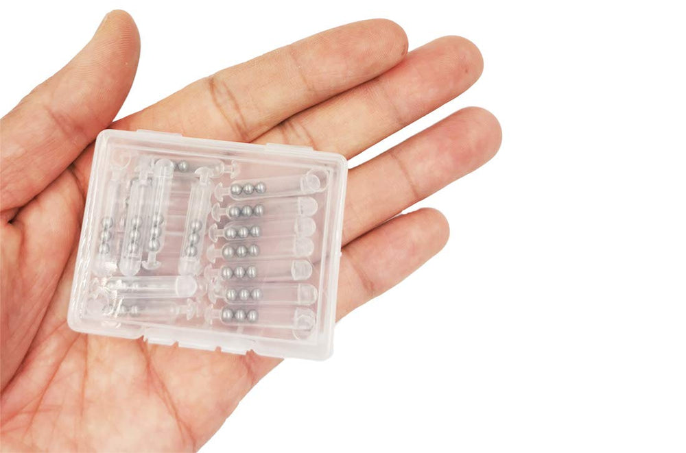 White 20pcs box of fishing rattles with tube sound