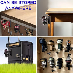 Easy installation wall mount kit for fishing reel holder