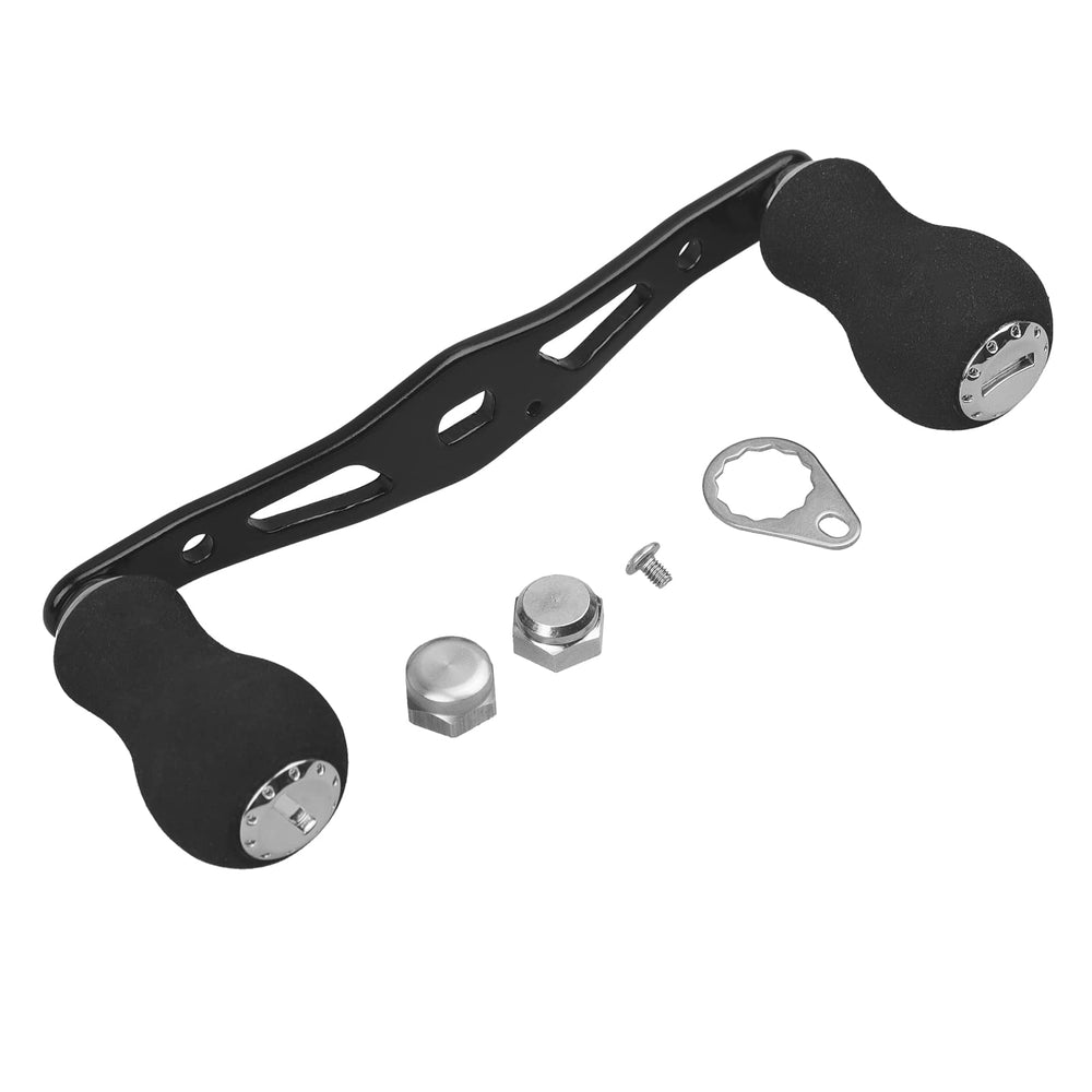 Rocker fishing reel handle with EVA grip for left-side installation