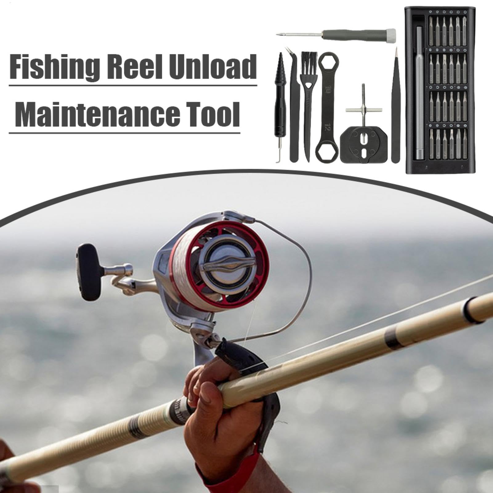 Fishing Reel Maintenance Kit multi function tool enables efficient dismantling and adjustments