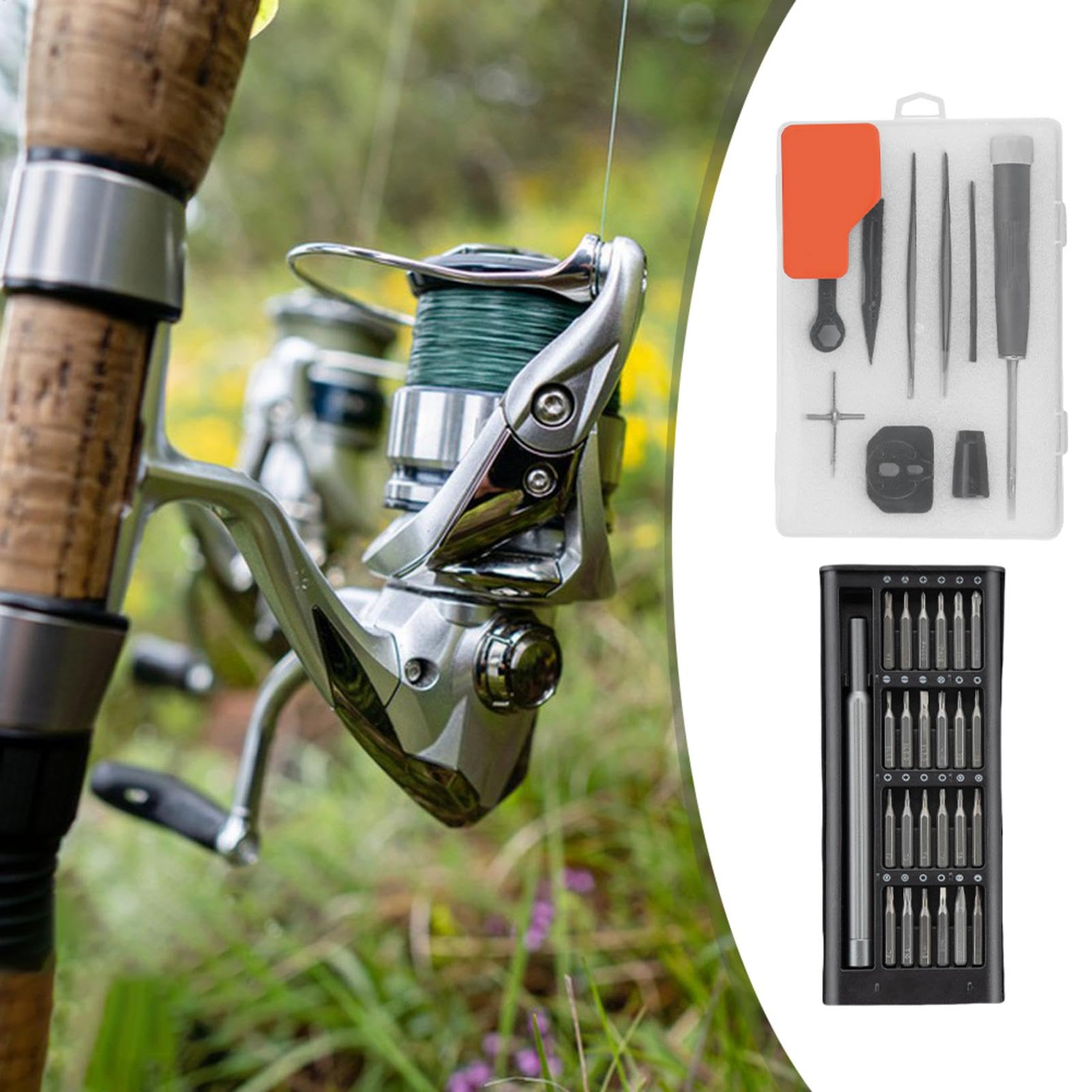Fishing Reel Maintenance Kit stainless steel tools ensure durable rust resistant reel maintenance