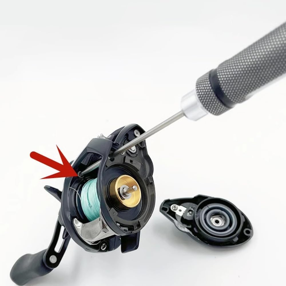 Compact portable toolkit for conventional fishing reels