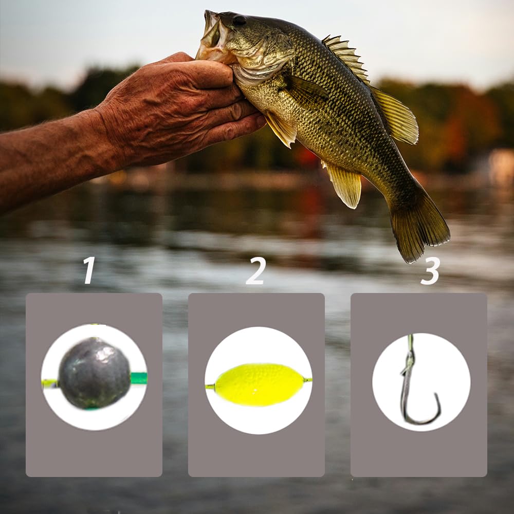 Rigs used with baits like worms, corn and snails