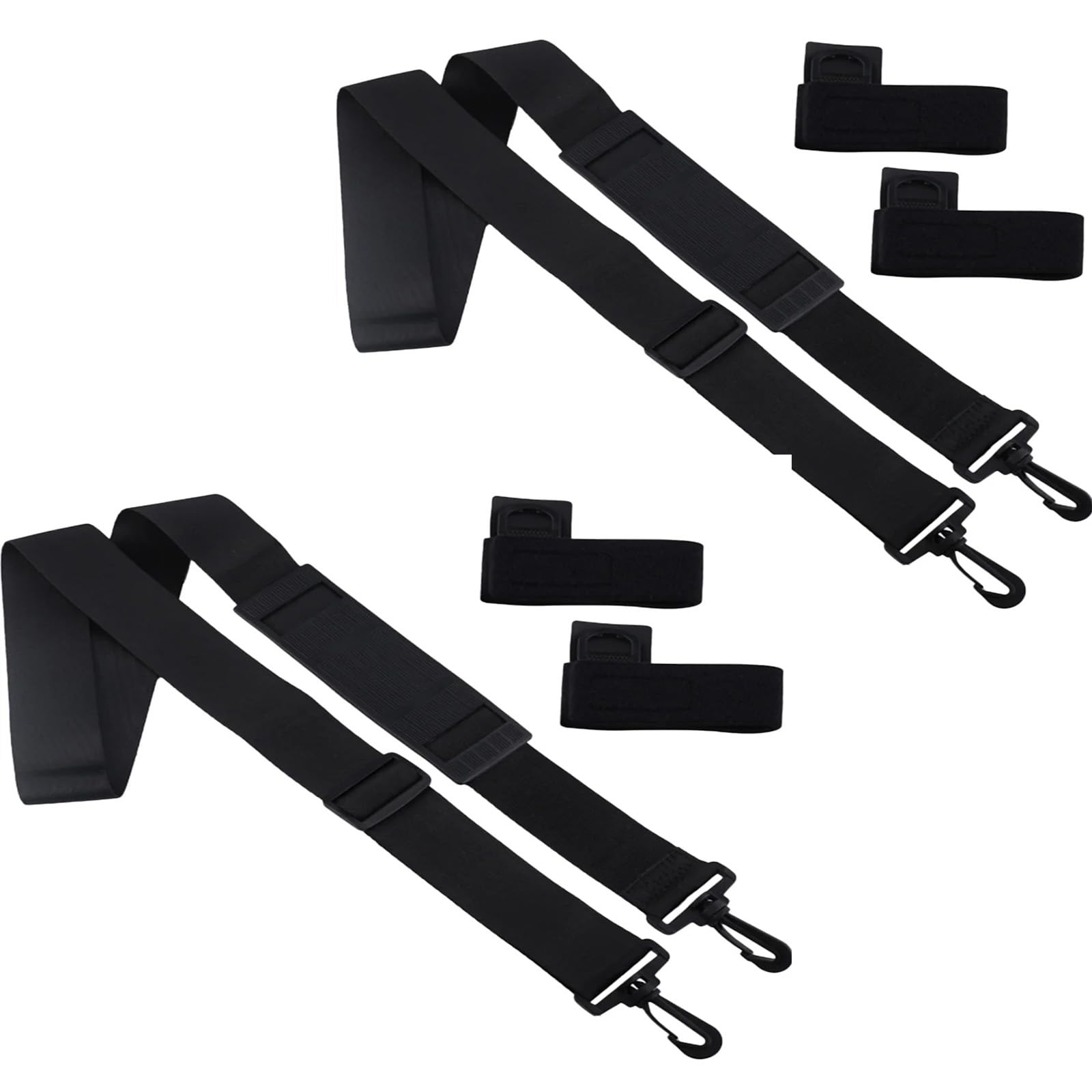 Black nylon fishing rod carry strap worn over shoulder