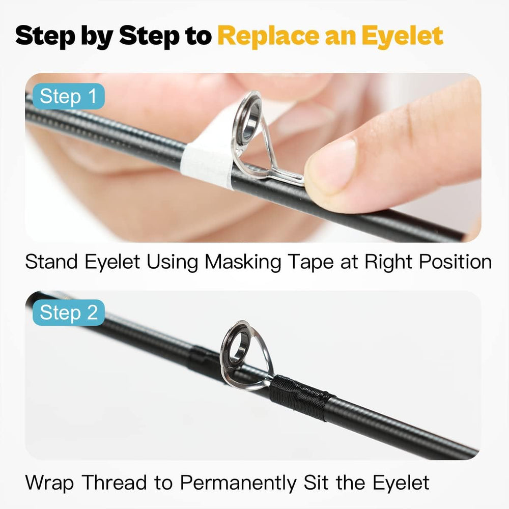 2-part epoxy glue and wrapping thread for repairs