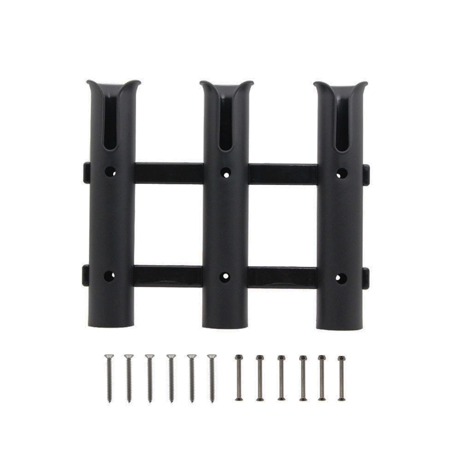 3-tube fishing rod holder rack mounted on wall (black)