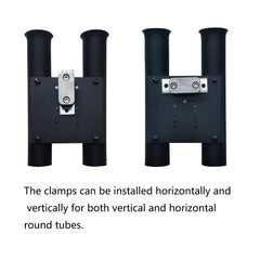 Rod holder with aluminum clamps for ATV or motorcycle