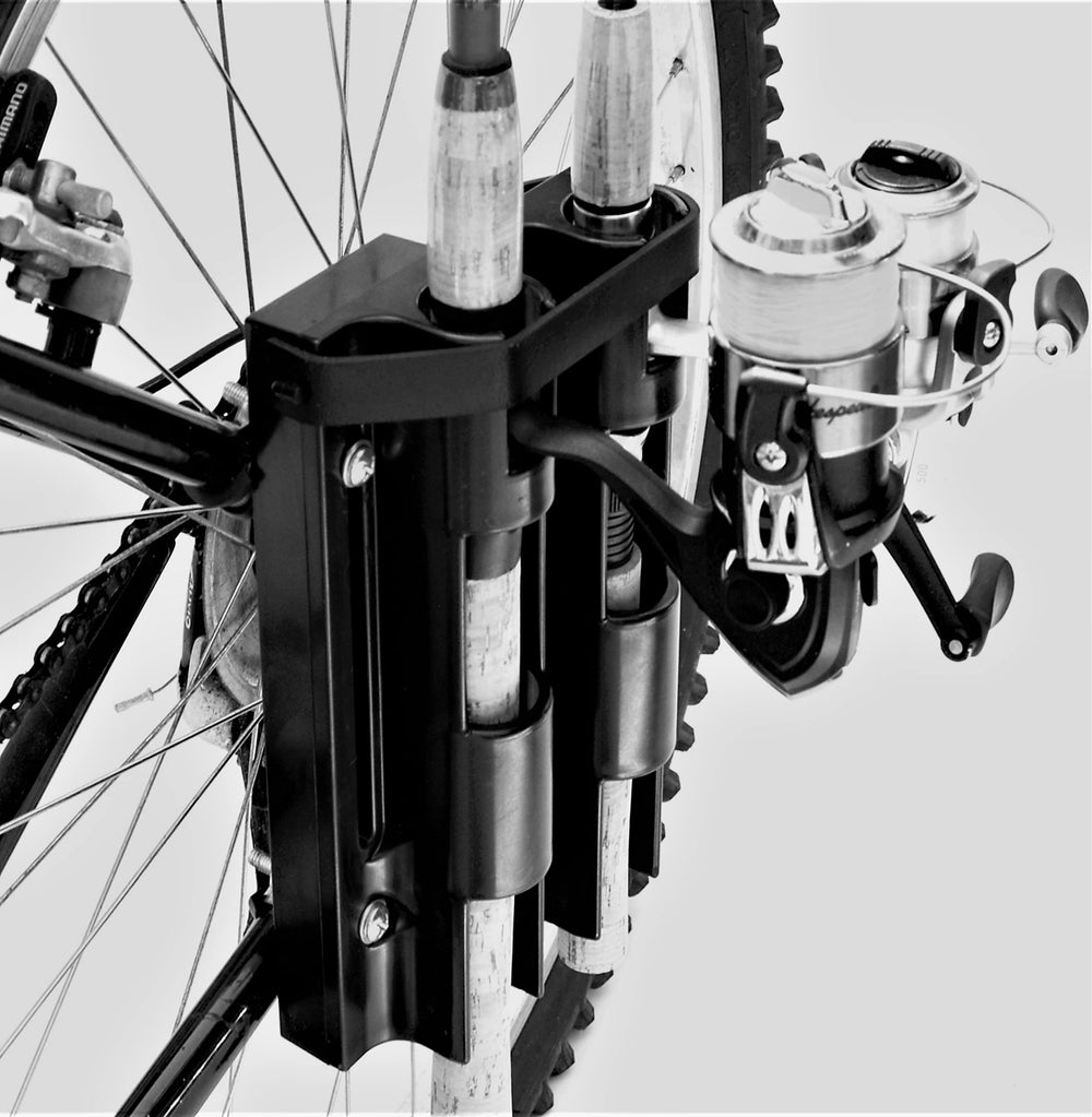 Side view of secure rod mounting on bicycle