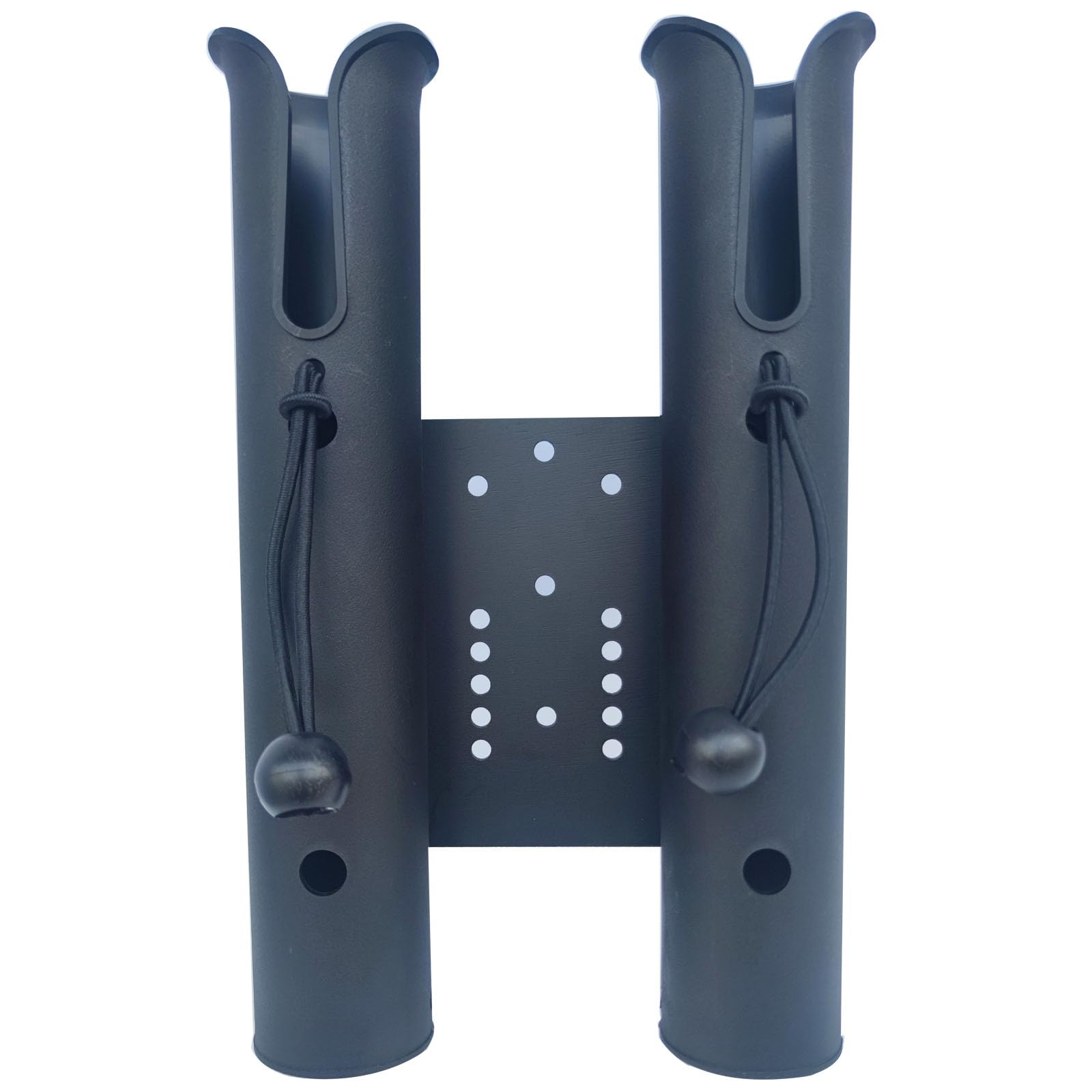 Two-tube fishing rod holder mounted on bike or wagon
