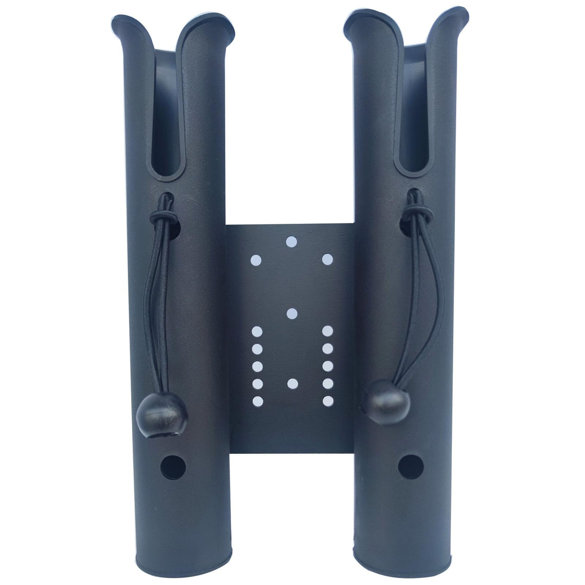 Two-tube fishing rod holder mounted on bike or wagon