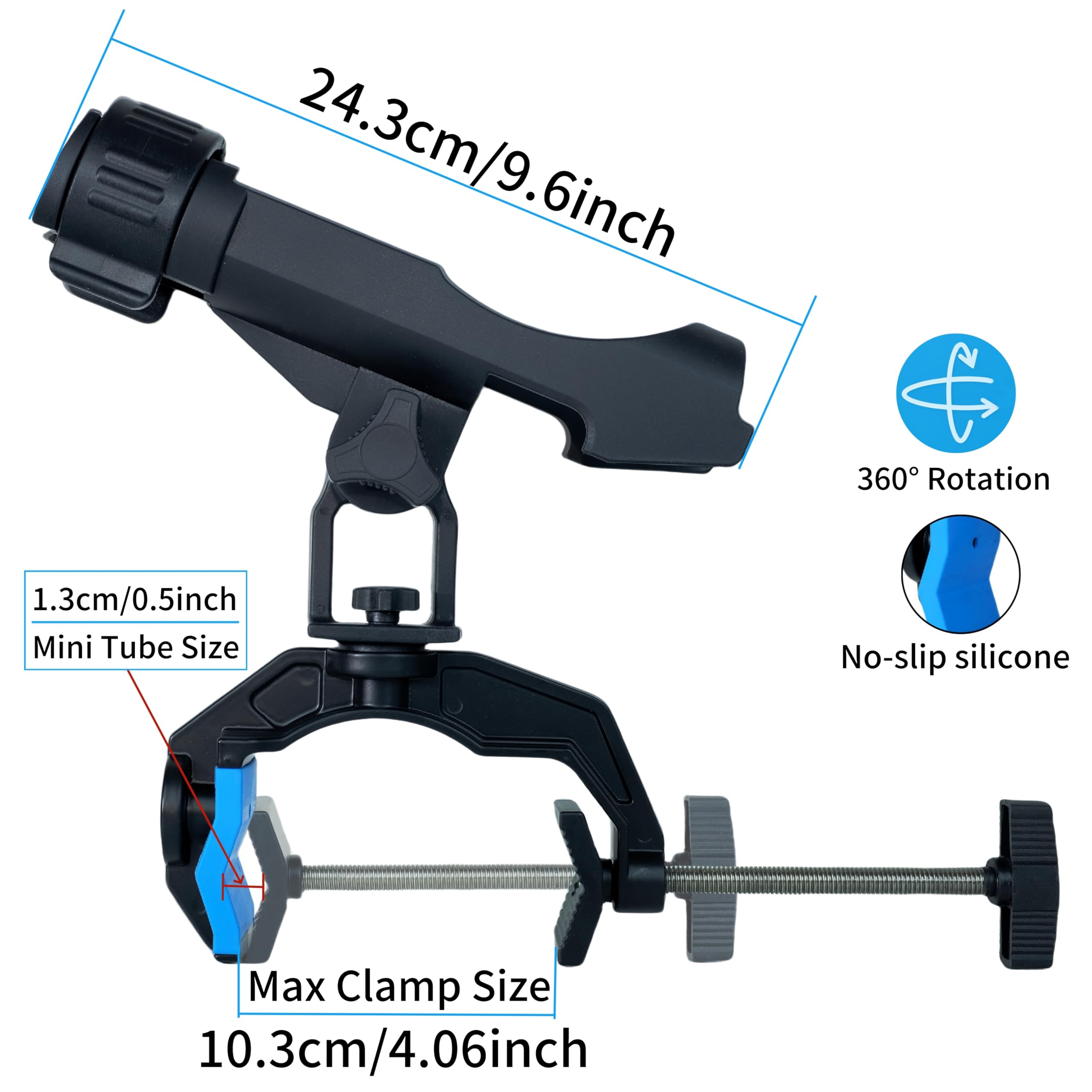 Boat fishing rod holder 360-degree rotation demonstration