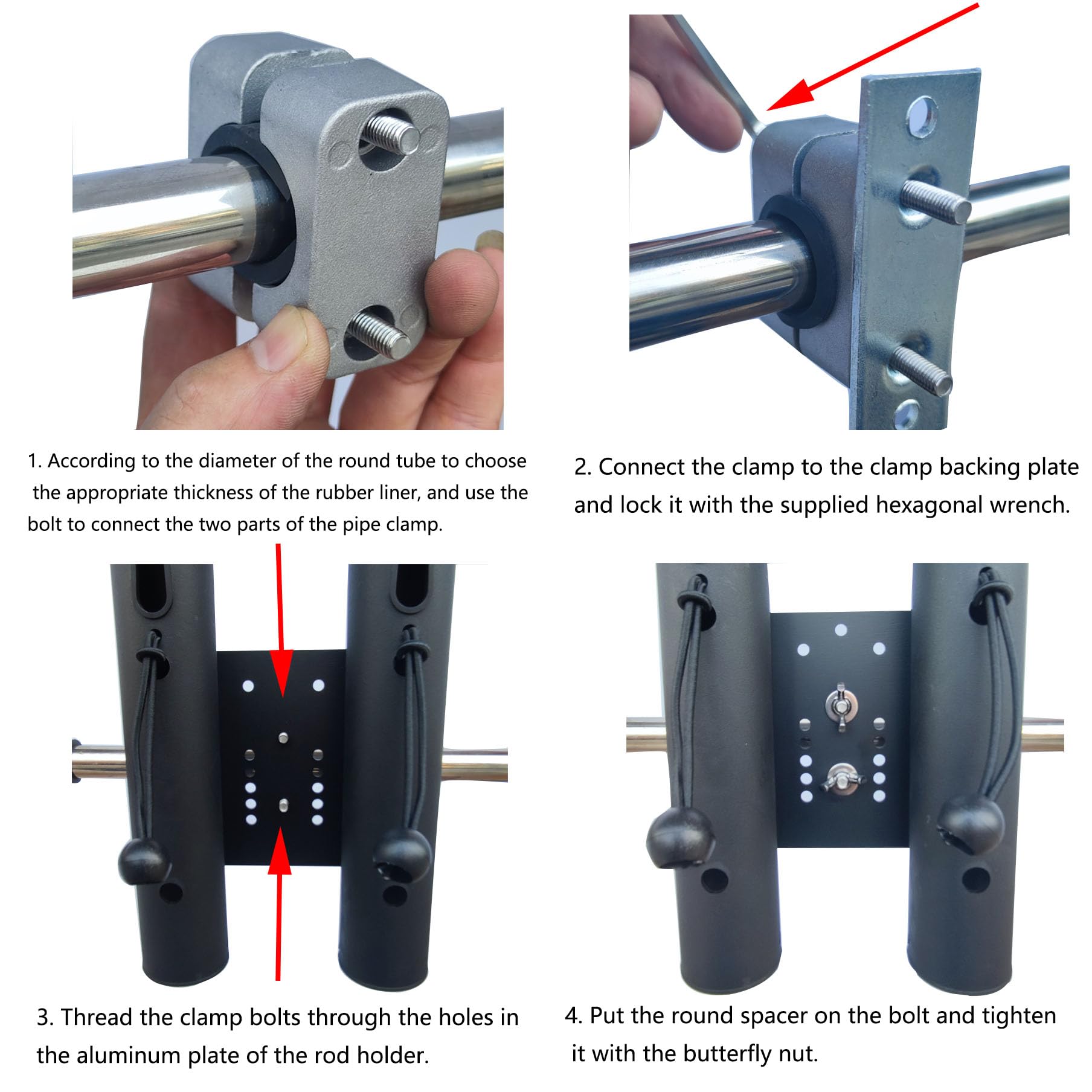 Rod holder mounted on boat or kayak storage