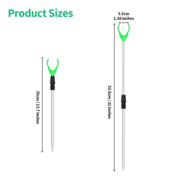 Telescopic fishing rod holders extended to full length