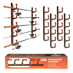 Horizontal fishing rod holder mounted on garage wall with TPU soft cover