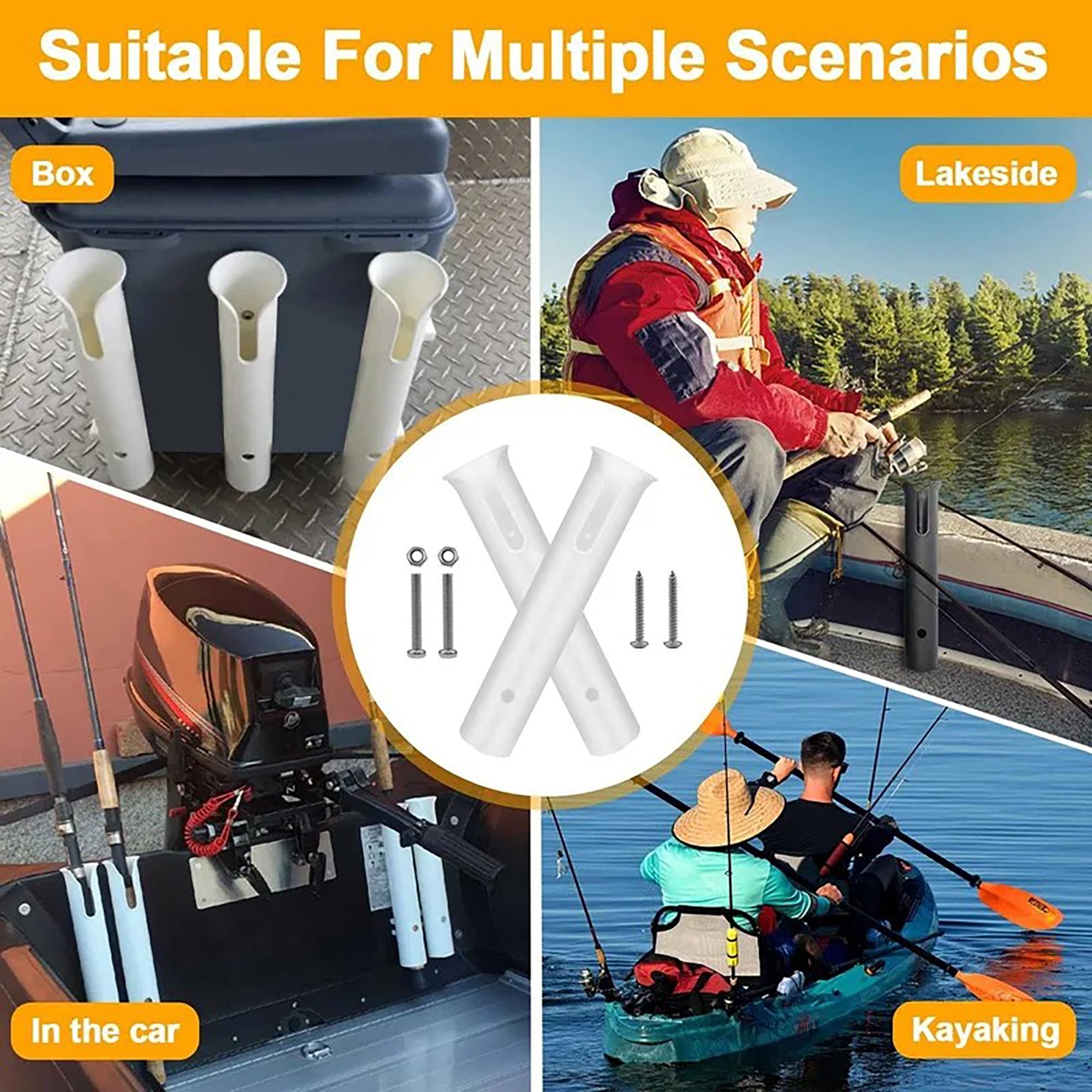 Rod holder mounted on boat interior wall showing accessibility