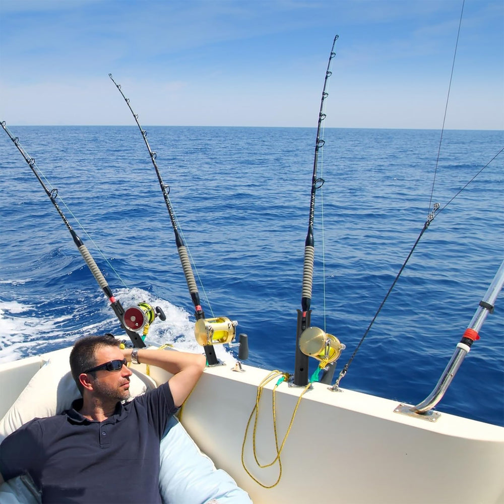 Six-pack fishing rod holders for boats, kayaks, trailers