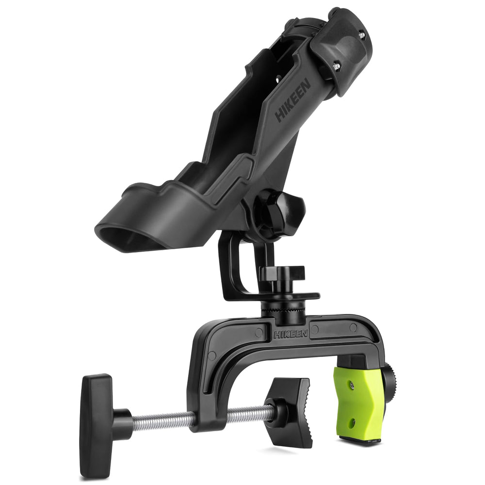 Aluminum fishing rod holder mounted on a boat with adjustable clamp