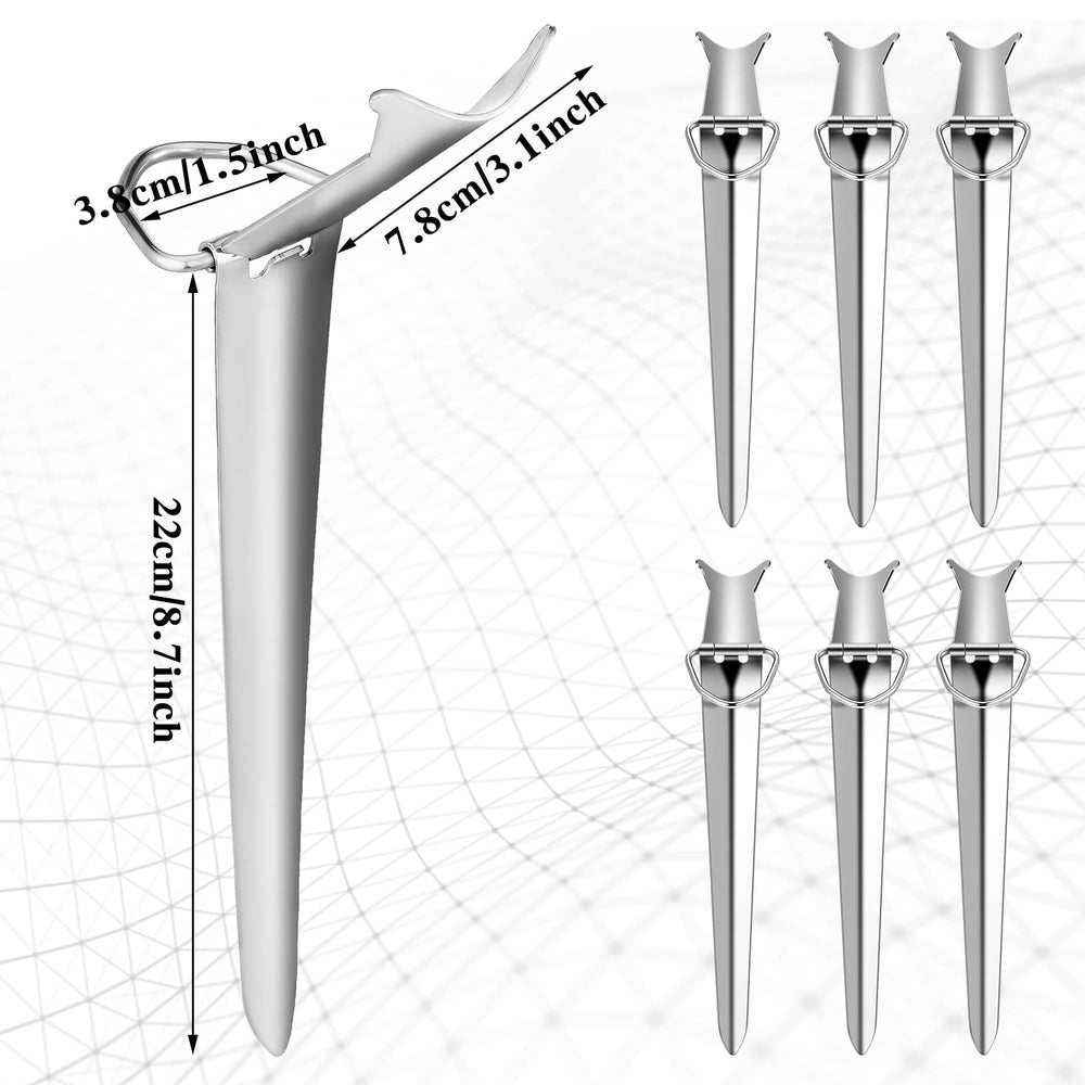 Pack of six stainless steel fishing rod holders for bank fishing