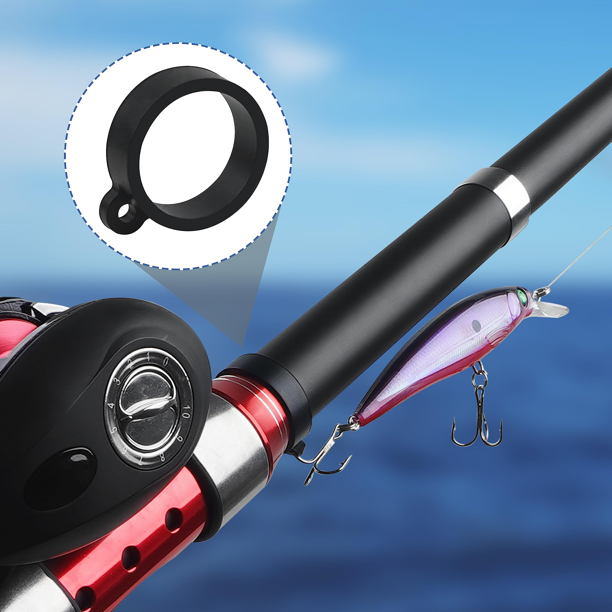 Elastic rubber rings suitable for worm and treble hooks