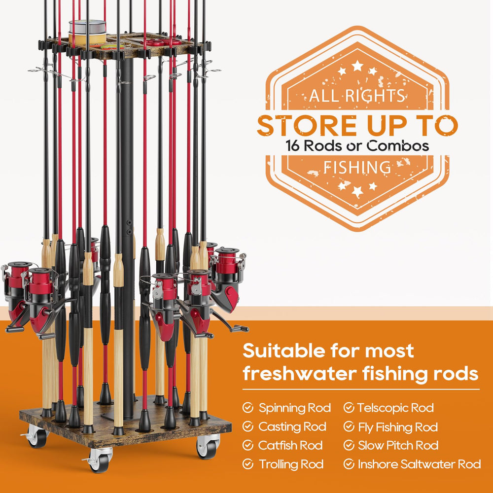 Natural brown wooden rack, ideal as a gift for anglers