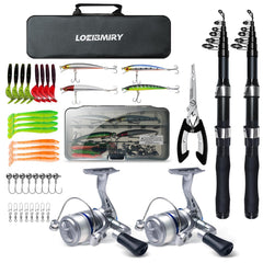 2-piece 6.89ft telescopic fishing rod set